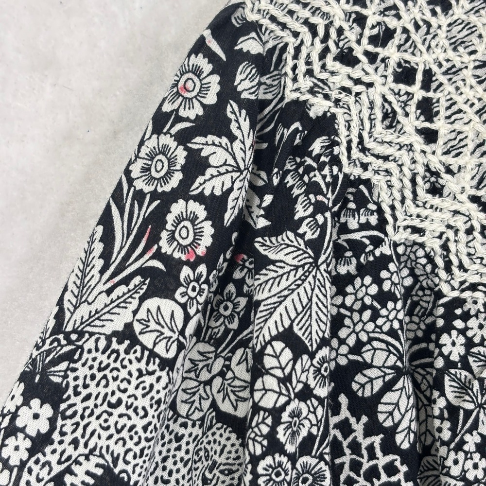 Talbots Jungle Print Peasant Blouse Womens XL Petite Cotton Boho - Picture 3 of 9